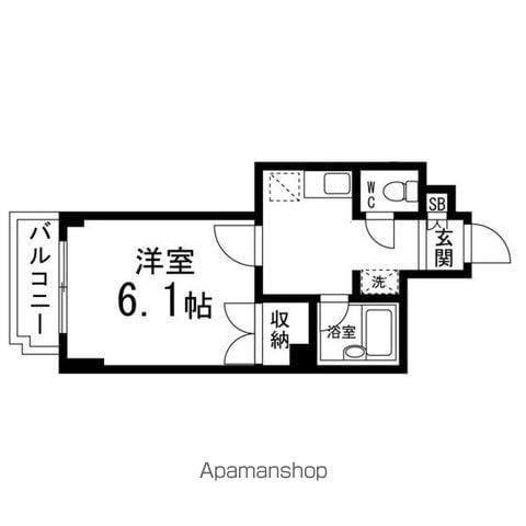 ロイヤルヒルズ河原町(1K/2階)の間取り写真
