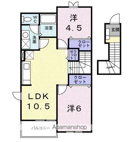 アドバンス銀河の森Ⅱ(2LDK/2階)の間取り写真
