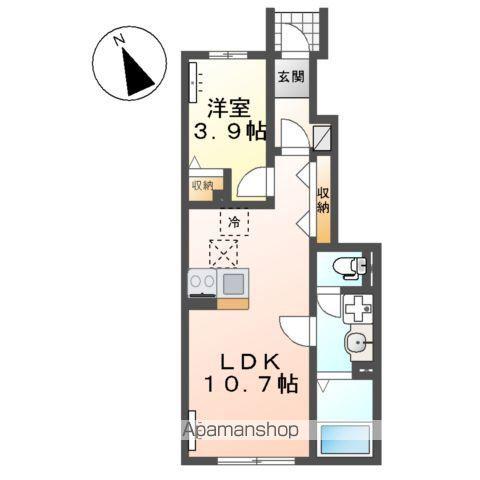 NEO RISE(1LDK/1階)の間取り写真