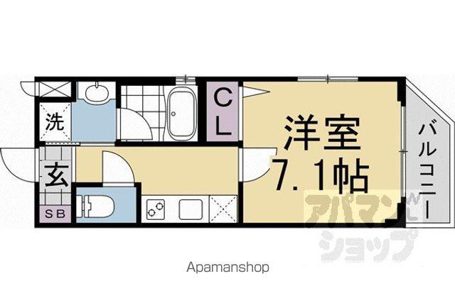 ベラジオ雅び京都円町II(1K/4階)の間取り写真