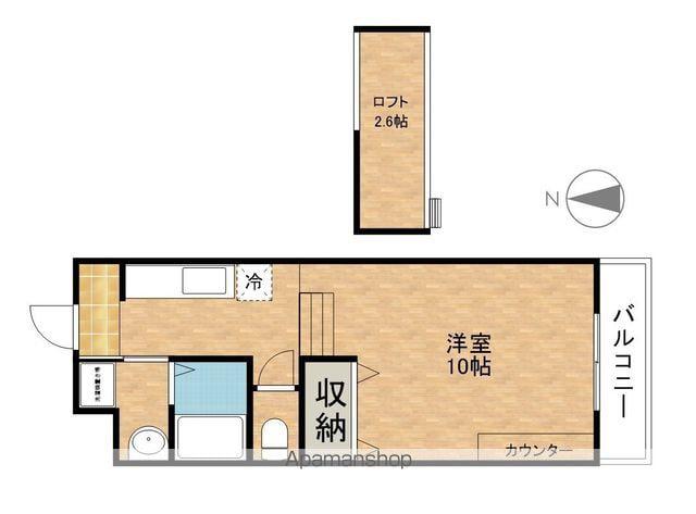 ルネス・グランデ(1K/1階)の間取り写真