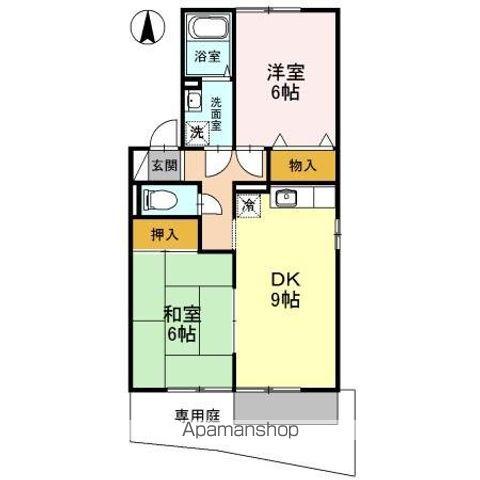 セジュールMY(2DK/1階)の間取り写真