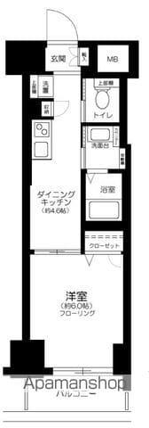 エステムプラザ芝公園(1DK/4階)の間取り写真