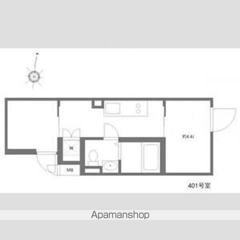 ミオテゾーロ哲学堂カーザ(1K/4階)の間取り写真