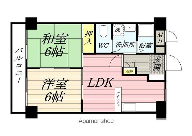 リエス横浜鶴見(2LDK/3階)の間取り写真