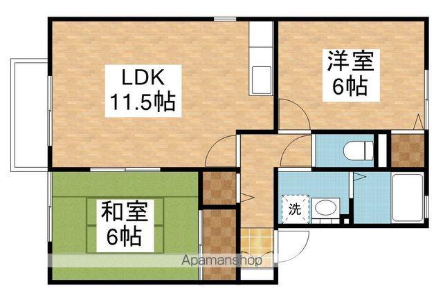 セゾン・ド・マリッジC棟(2LDK/1階)の間取り写真