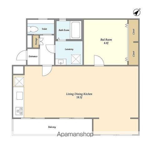 アプリーレ吉祥寺(1LDK/3階)の間取り写真