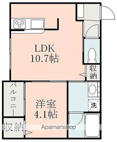 LUZ光の森(1LDK/2階)の間取り写真