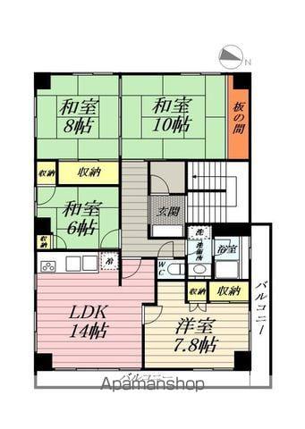 中尾ビル(4LDK/3階)の間取り写真