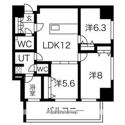 さくらHILLS NISHIKI PLATINUM RESIDE(3LDK/13階)の間取り写真