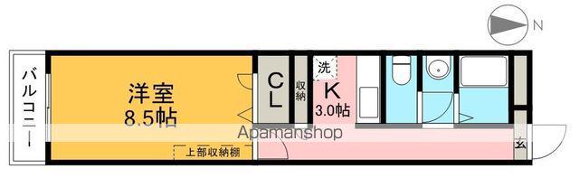 カスティージョY(1K/3階)の間取り写真
