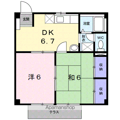 メゾン・ユーアイ(2DK/1階)の間取り写真