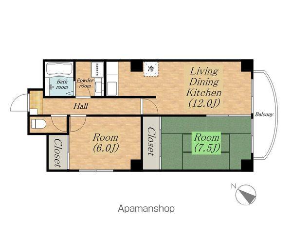 マンショングレース(2LDK/2階)の間取り写真