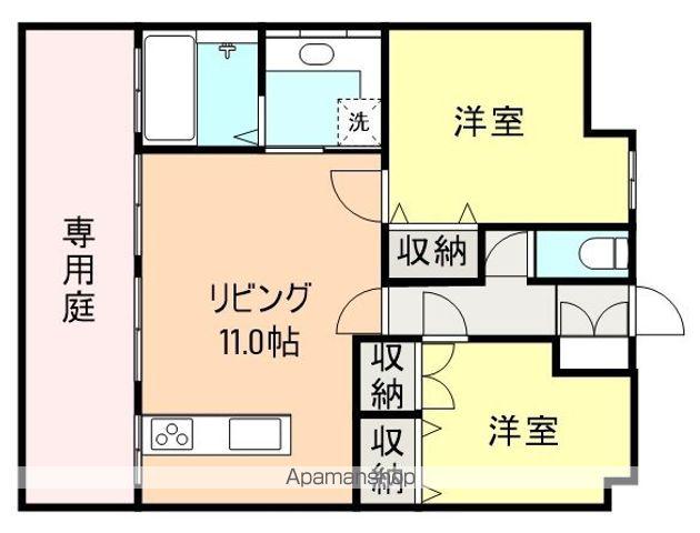 ゴールデンヴィラMⅢ(2LDK/1階)の間取り写真