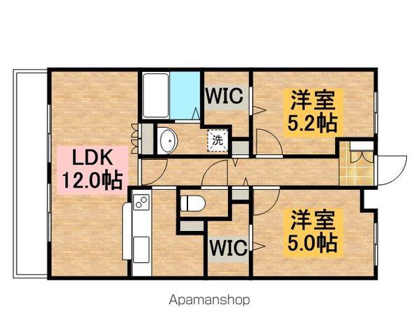 フレールⅢ(2LDK/4階)の間取り写真