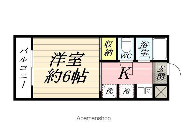 エーデルハイムⅠ(1K/2階)の間取り写真
