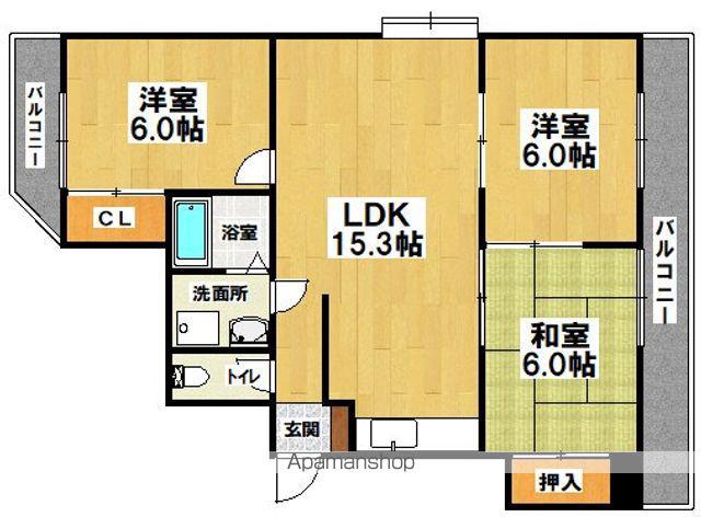 インテグラフェニックス(3LDK/3階)の間取り写真