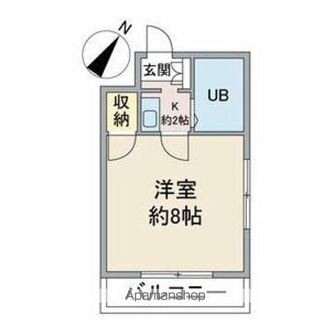 ヒルトップ平和ヶ丘(1K/1階)の間取り写真