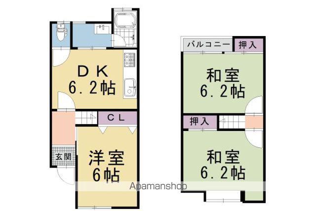 叡山電鉄 茶山・京都芸術大学駅 徒歩4分 2階建 築42年(3DK)の間取り写真