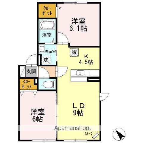 メゾンド ペール(2LDK/2階)の間取り写真
