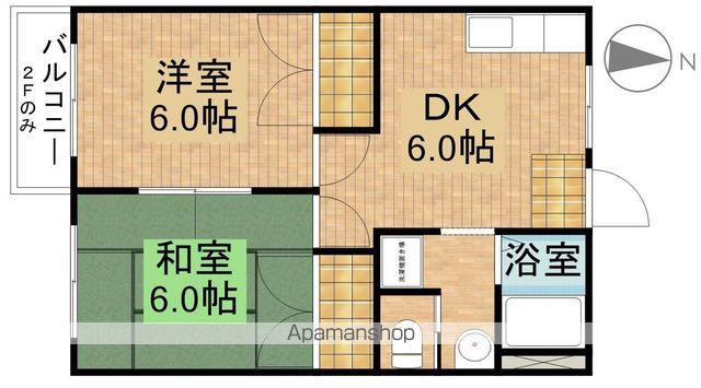 錦江荘(2DK/1階)の間取り写真