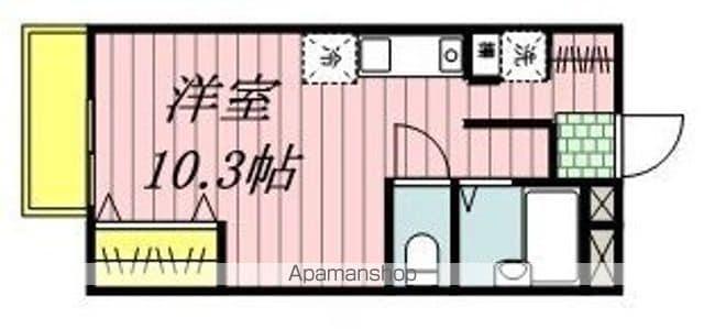 ヤマニあけぼのサンハイツC棟(ワンルーム/1階)の間取り写真