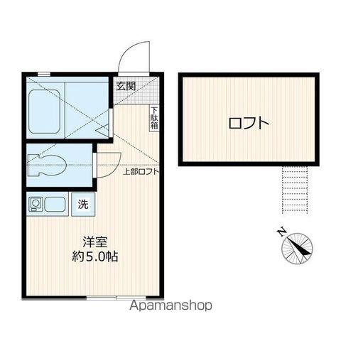 ヒルズ横浜岸谷(ワンルーム/2階)の間取り写真