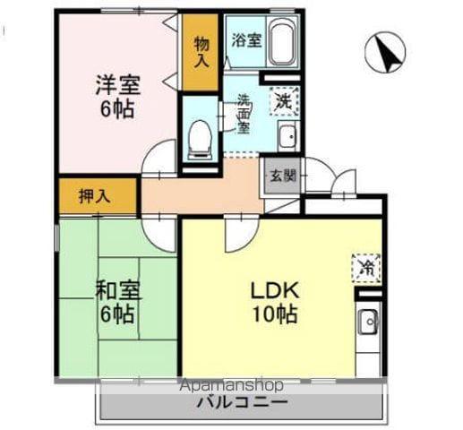 グリーンハウス3(2LDK/2階)の間取り写真