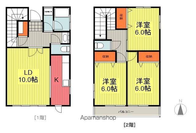 タウンハウス(3LDK)の間取り写真