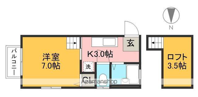 メゾンアンヘレス(1K/3階)の間取り写真