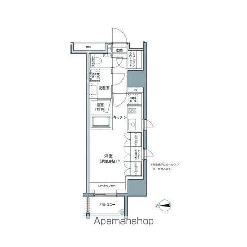 パークハビオ東中野(ワンルーム/8階)の間取り写真