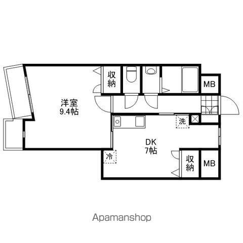 エルミタージュ安芸(1DK/11階)の間取り写真