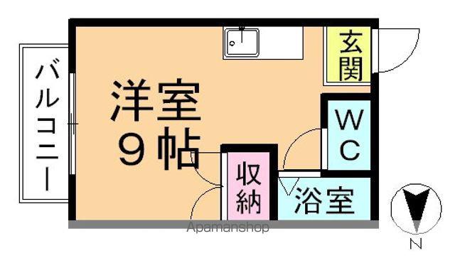 ロイヤル多賀Ⅱ(ワンルーム/1階)の間取り写真