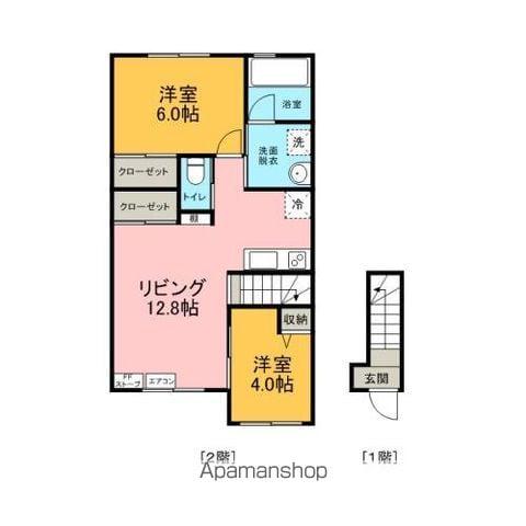 LEAF(2LDK/2階)の間取り写真