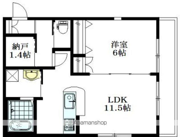 エリタージュ(1LDK/1階)の間取り写真
