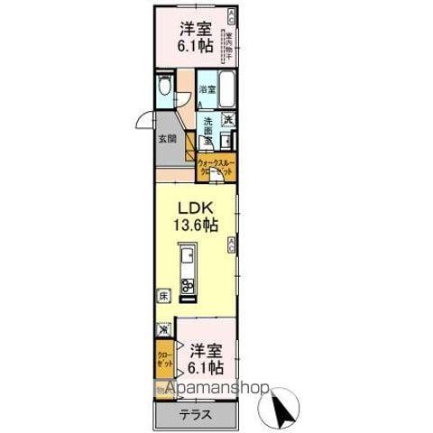 DS LIEN  F(2LDK/1階)の間取り写真