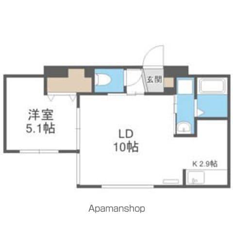 YU-COURT南郷7丁目(1LDK/4階)の間取り写真