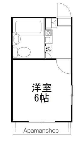 ヒルトップ海神(1K/2階)の間取り写真