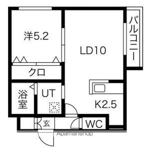 クラリス東札幌Ⅱ(1LDK/1階)の間取り写真