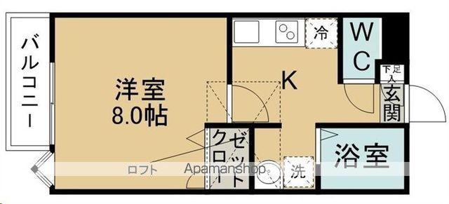 オルヴィエート(1K/1階)の間取り写真