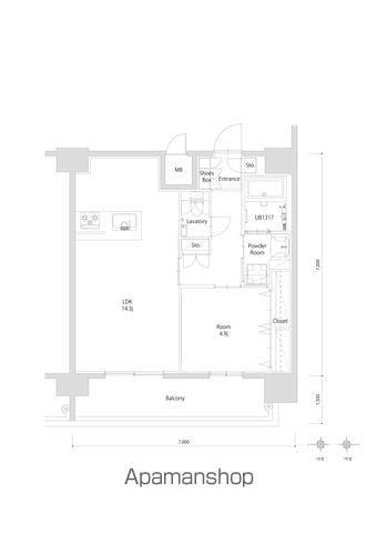 エンクレスト博多PARKSIDE(1LDK/13階)の間取り写真
