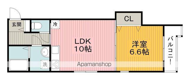 レジデンスナンワ蛍池(1LDK/2階)の間取り写真