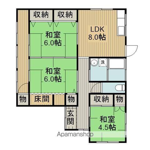 福岡県筑後市 1階建 築45年(3LDK)の間取り写真