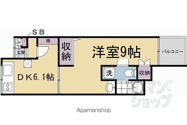 西七条京町家　Ｂー３(1DK)の間取り写真