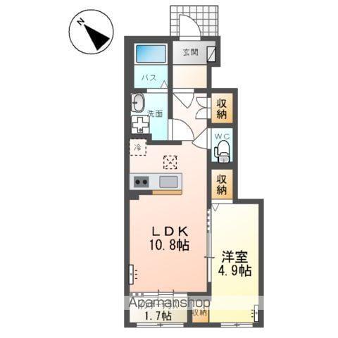 新潟市西区内野西2丁目アパート(1LDK/1階)の間取り写真
