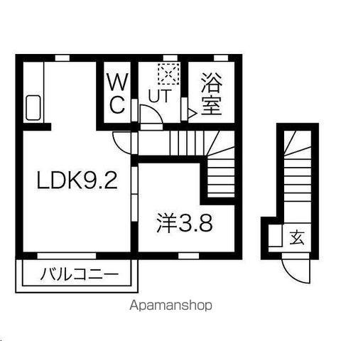 SOLEIL HINA2(1LDK/2階)の間取り写真