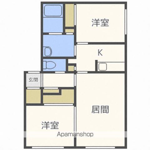 イーストコートⅠ(2LDK/2階)の間取り写真