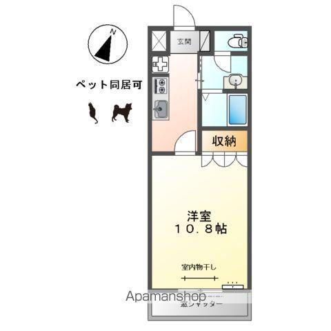 サンメモリー(1K/1階)の間取り写真