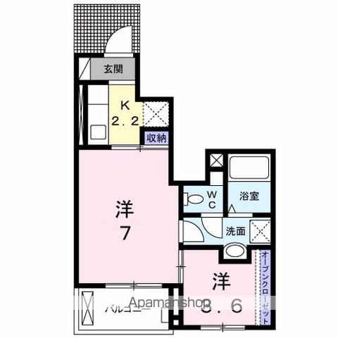 マリーアンジュⅡ B(1LDK/1階)の間取り写真