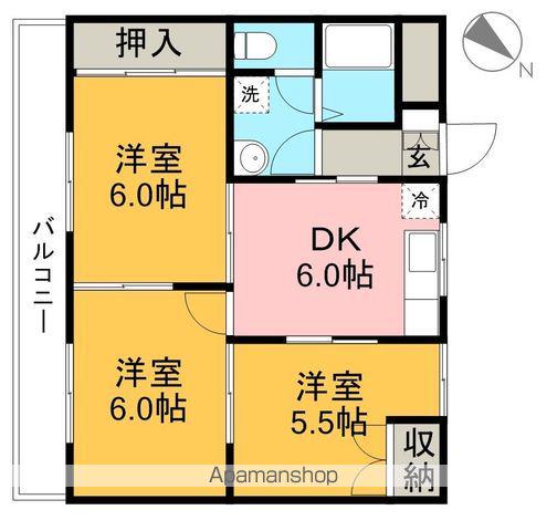 コーポ北秦(3DK/3階)の間取り写真